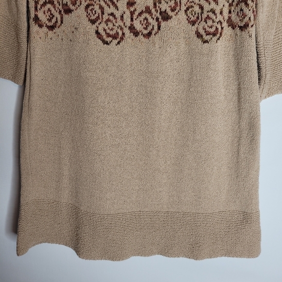 Free People Tan Knit Rose Tunic Top - Picture 5 of 11